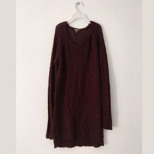 Maroon knitted sweater dress